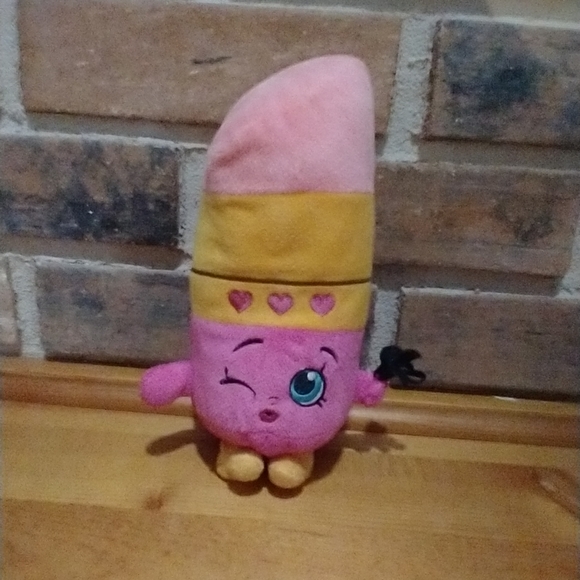 Shopkins Lippy Lips Lipstick Plush 2013 Pink 8 Inch Stuffed Toy - Picture 9 of 11
